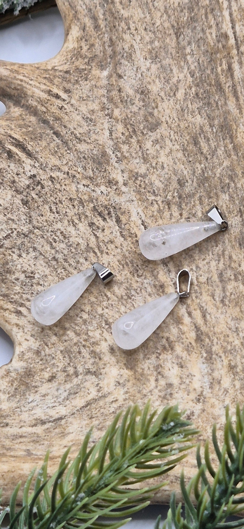 Bergskristall droppe hänge