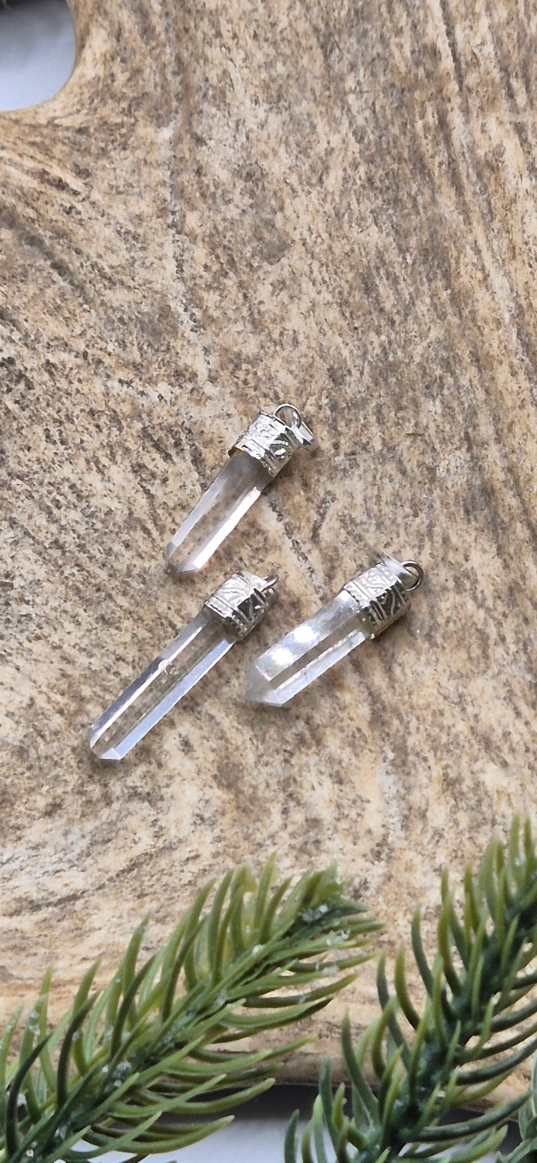 Bergskristall spets hänge